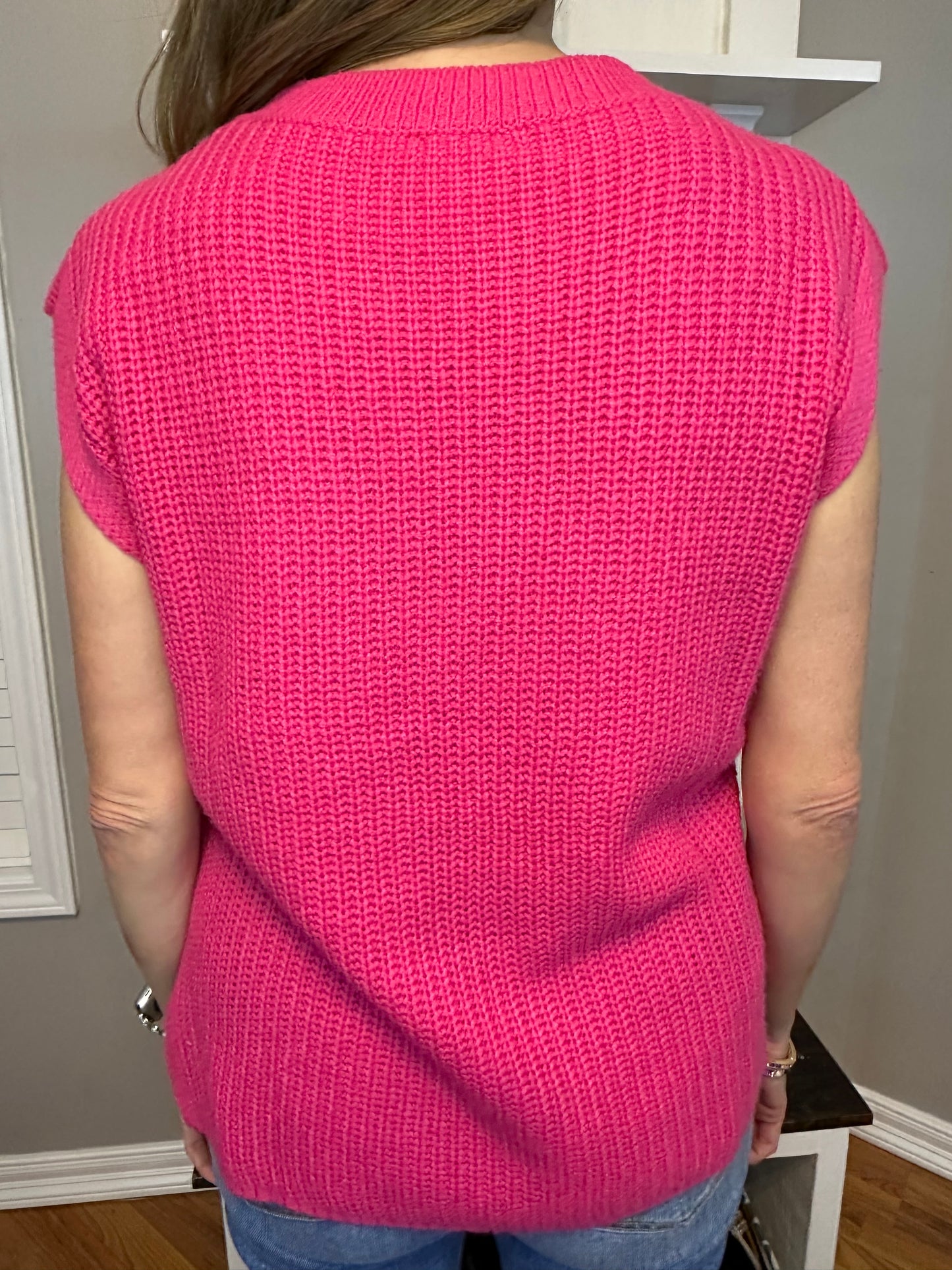 BiBi Patch Pocket Cap Sleeve Sweater Top