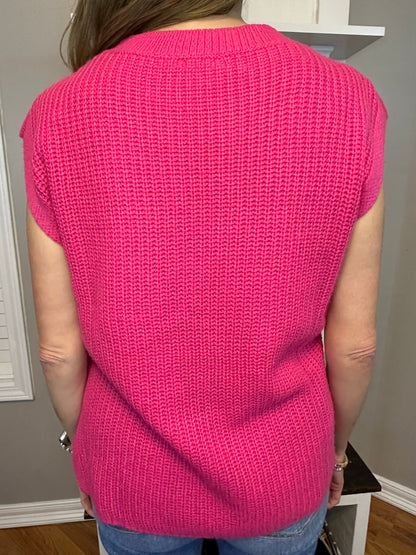 BiBi Patch Pocket Cap Sleeve Sweater Top