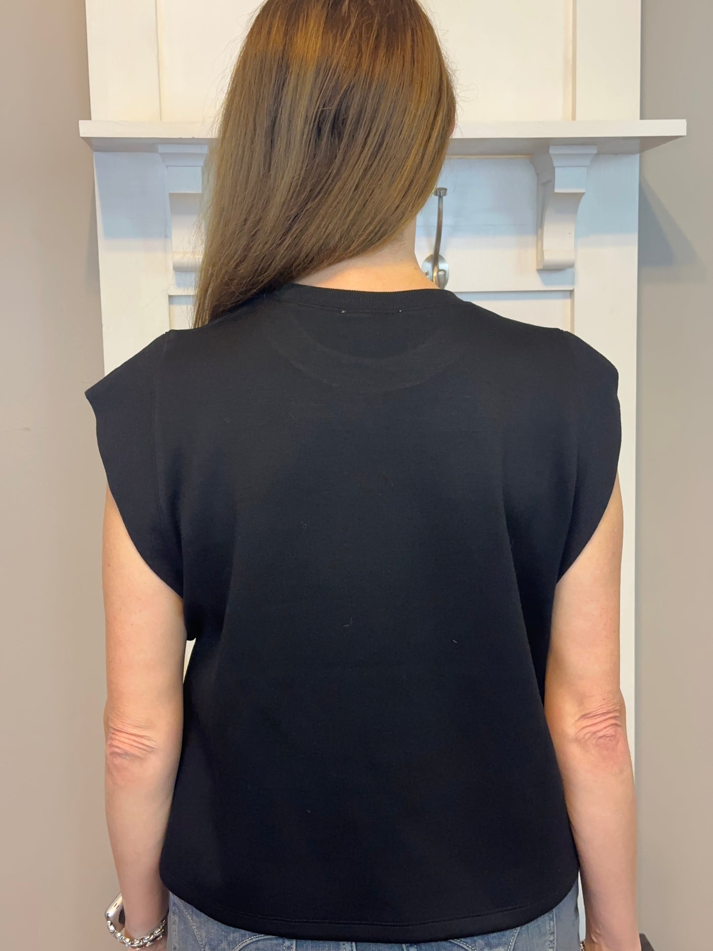 Cap Sleeve Crew Neck Pullover Top