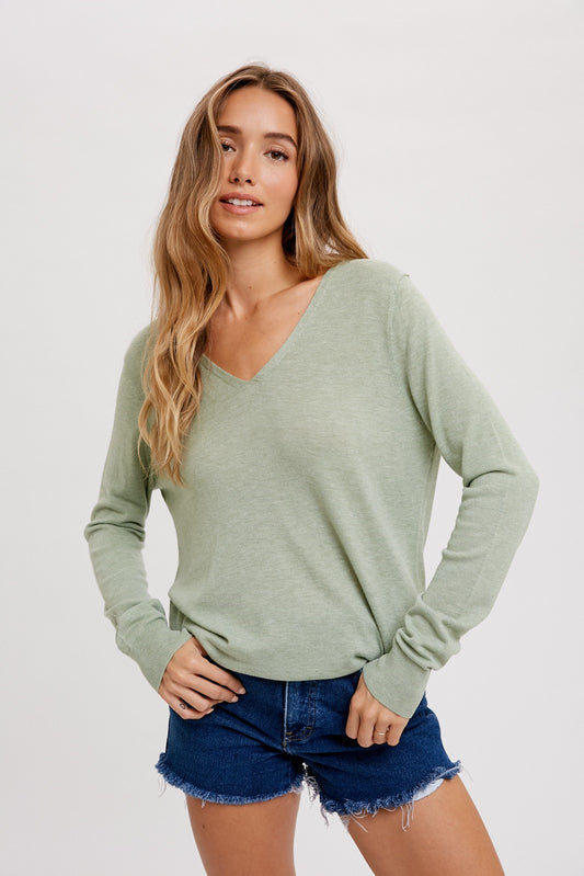 Classic Essential V Neck Pullover - Saige image 0