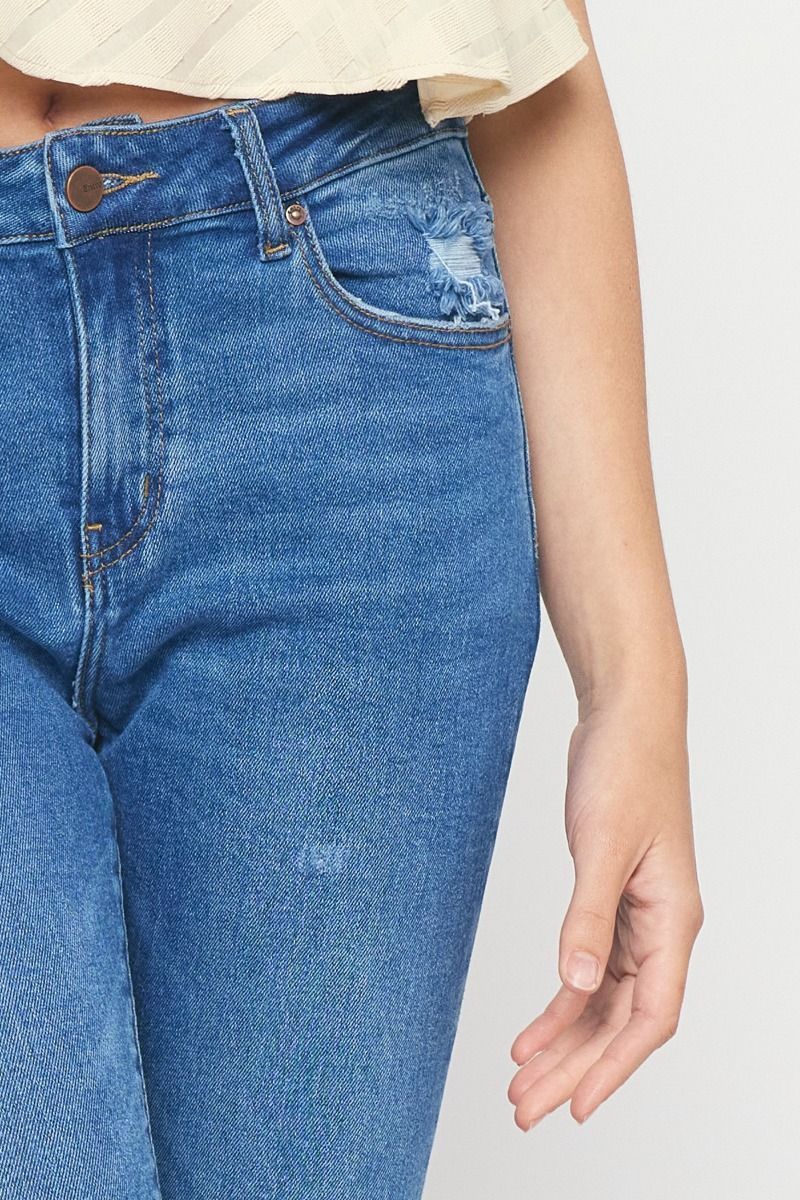 Medium colored washed denim skinny jeans image 5