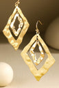 Gold rhombus shape steel earring  image 0