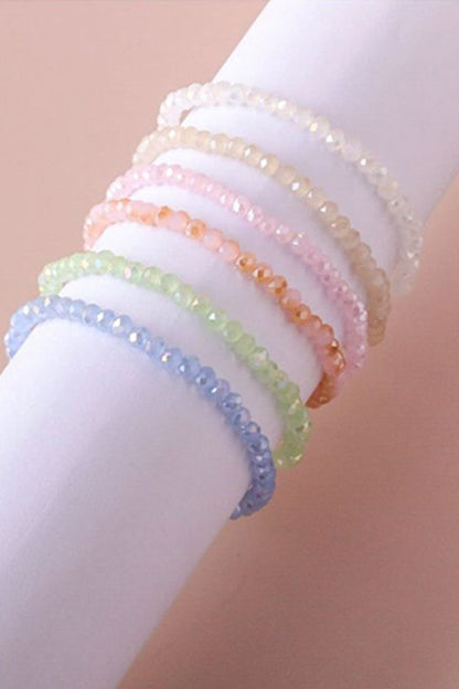 Crystal bead stackable bracelet set image 0