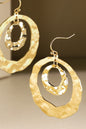 Gold Hammered steel hoop earring  image 0