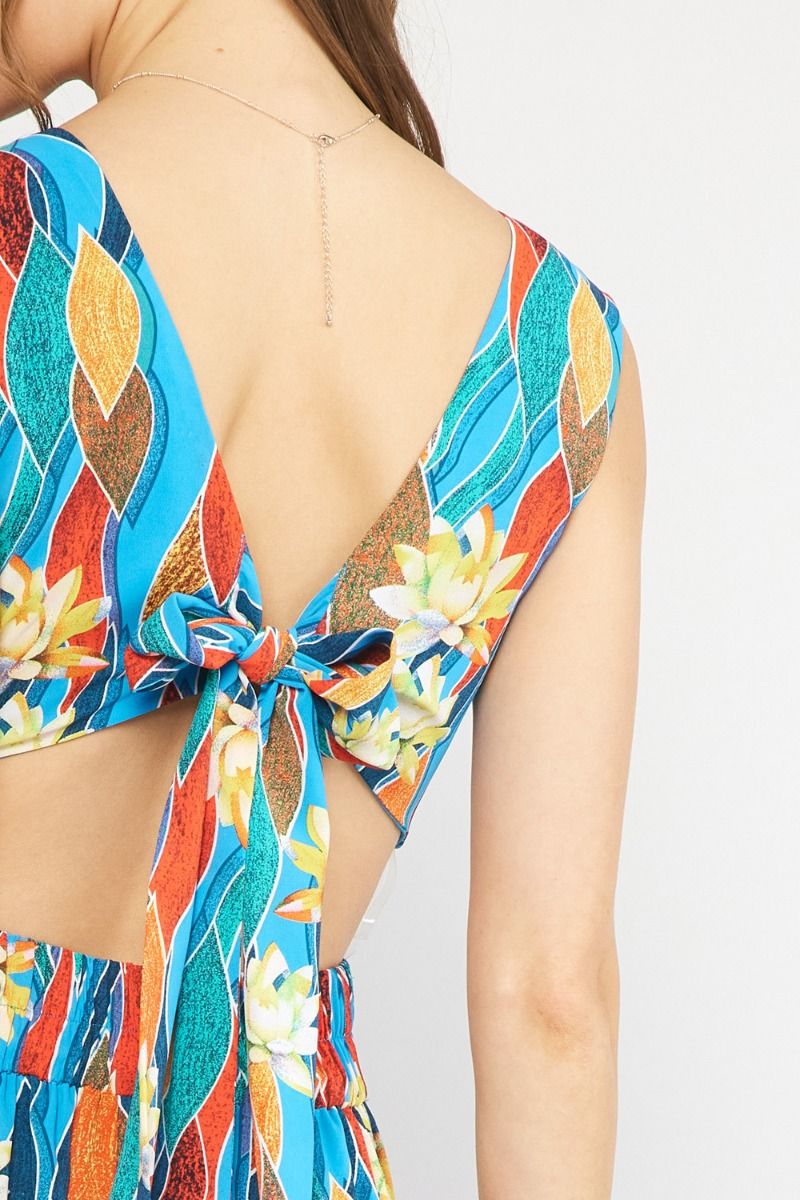 Print v-neck sleeveless maxi dress image 5
