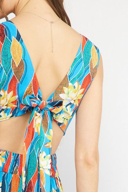 Print v-neck sleeveless maxi dress image 5
