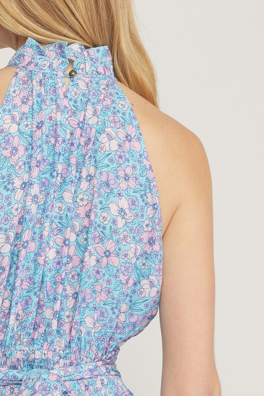 Floral print high neck sleeveless top image 6