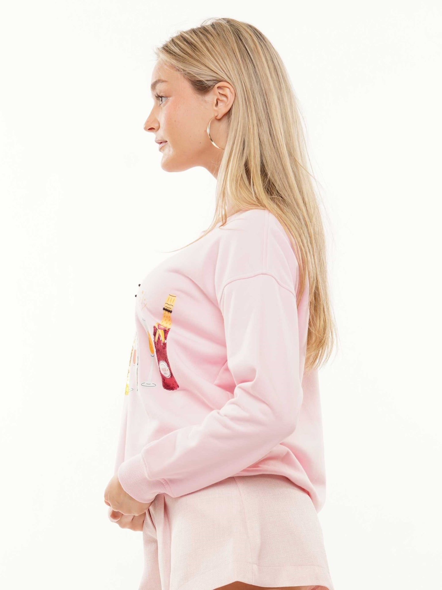 Pink Wine glass sweater image 3