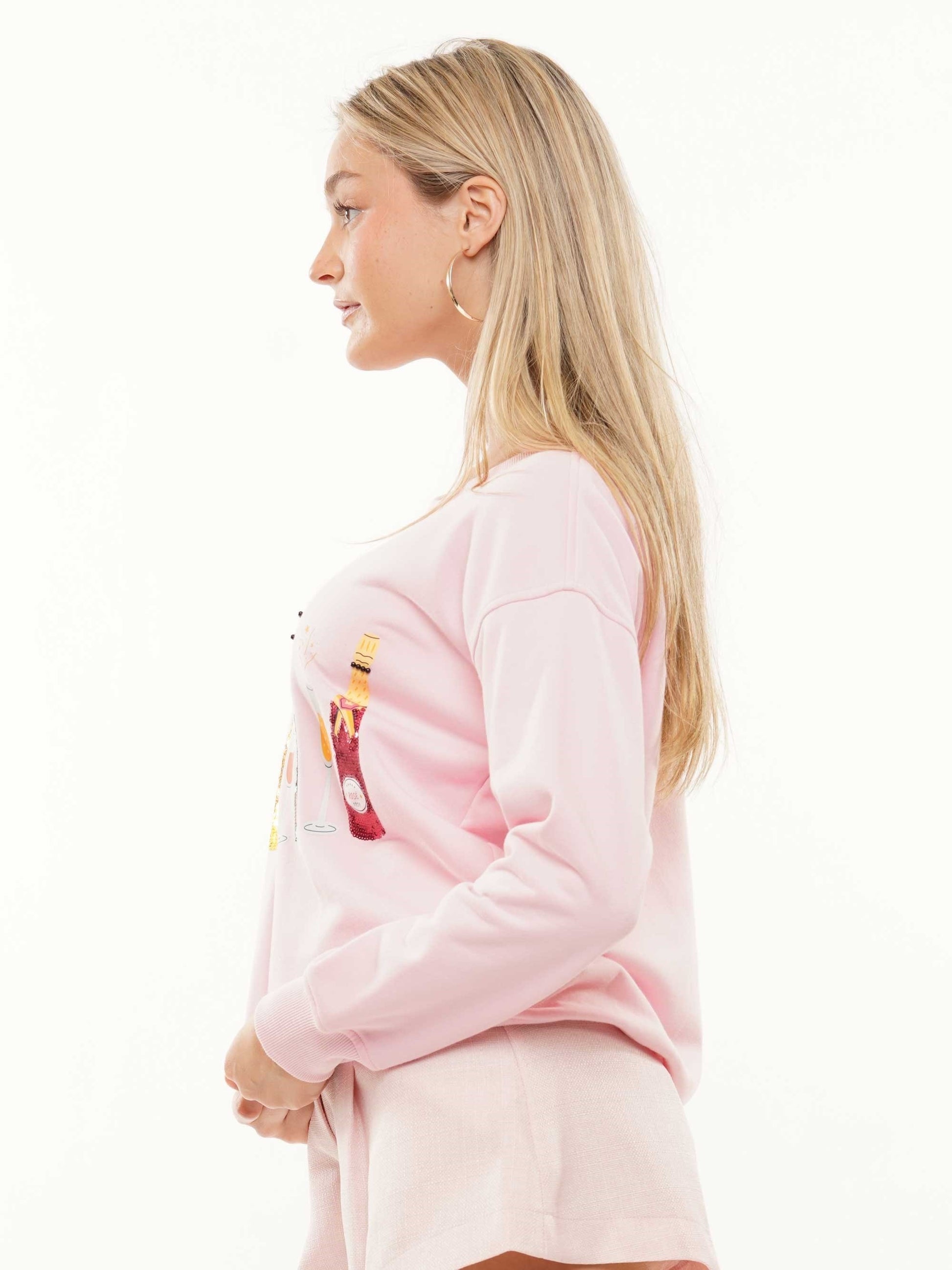 Pink Wine glass sweater image 3