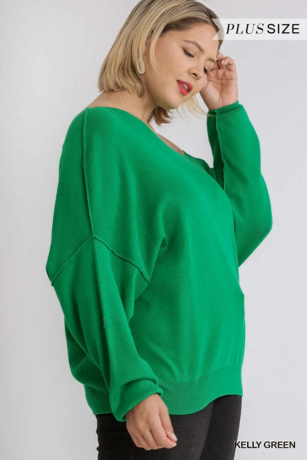 Dolman Sleeve Sweater with an Asymmetrical Neckline image 3