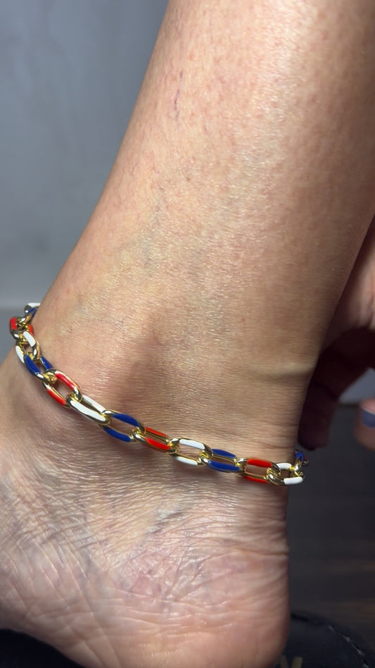 Linked In Color USA Anklet