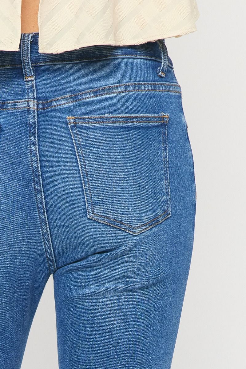 Medium colored washed denim skinny jeans image 6