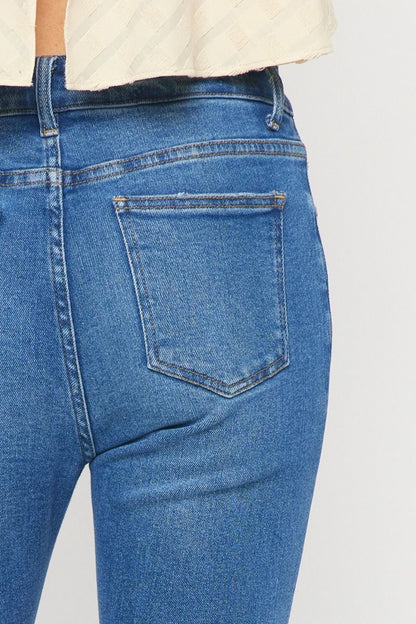 Medium colored washed denim skinny jeans image 6