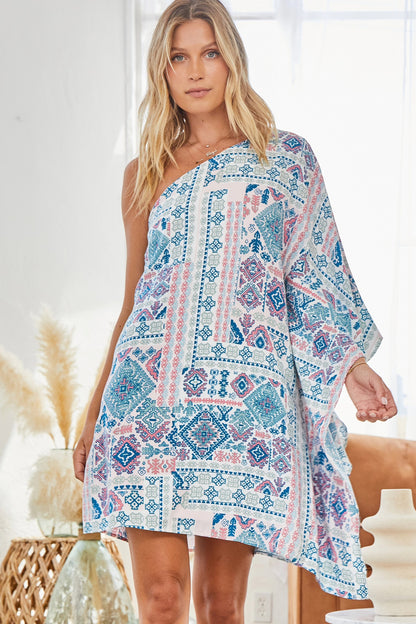 ONE SHOULDER BODICE DRESS image 4