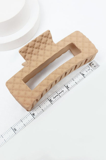 Matte embossed cut out rectangular hair claw image 4