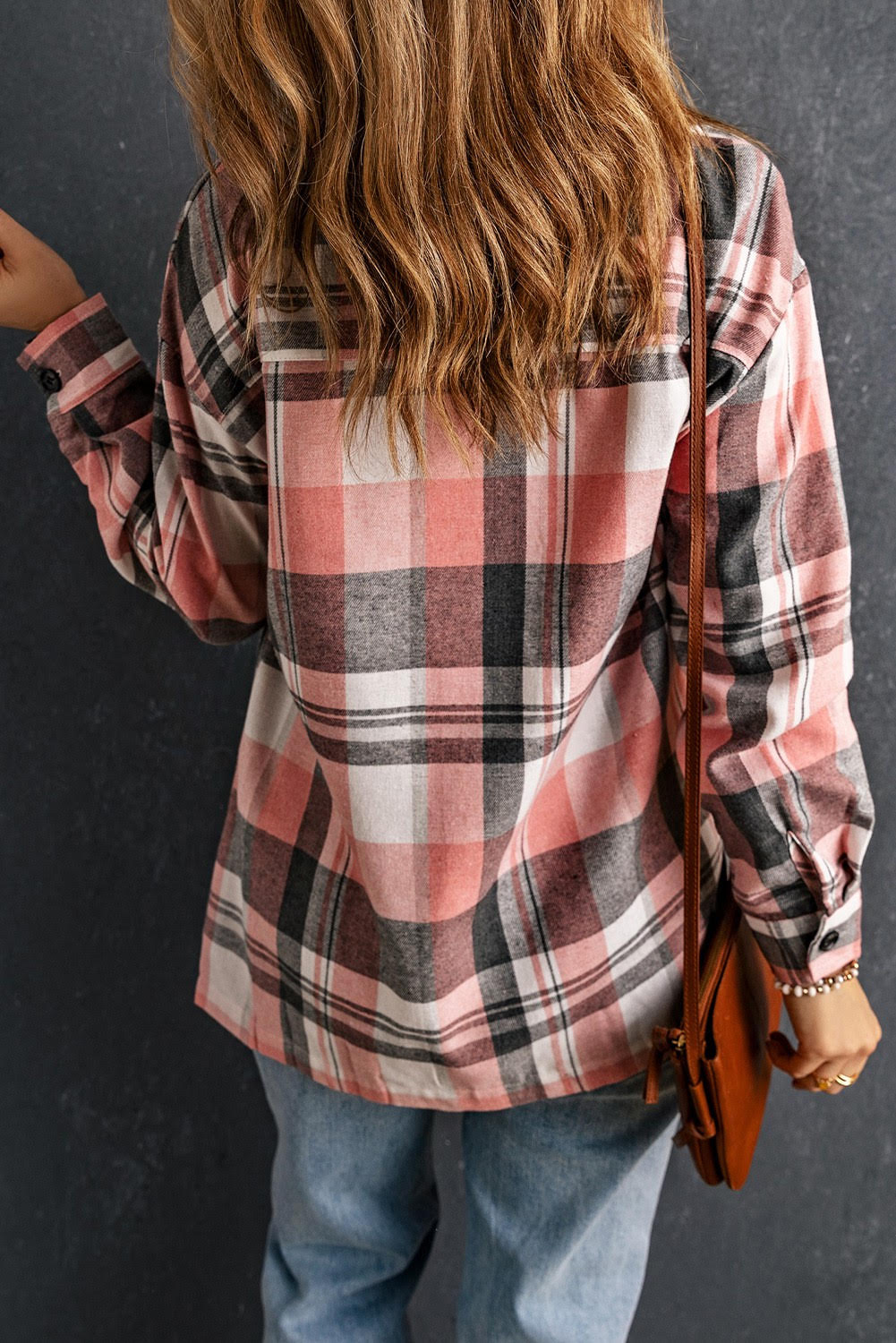 Pink Plaid Button Up Patch Pocket Shirt image 1