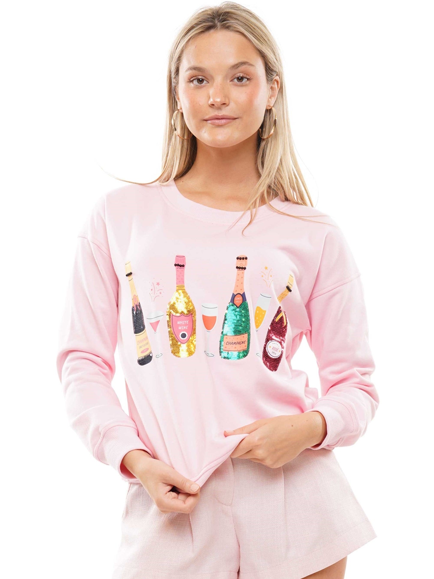 Pink Wine glass sweater image 2