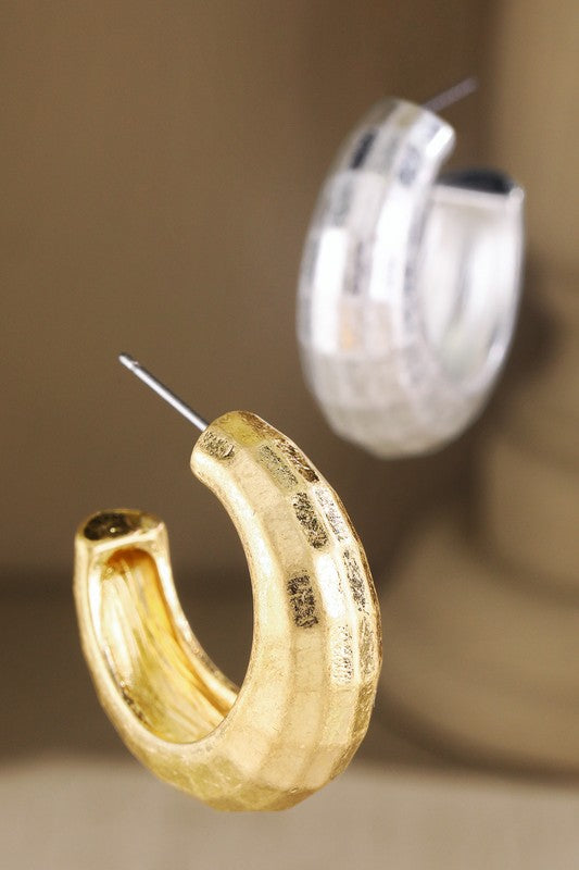 Gold bold hoop earrings image 1