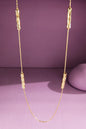 Gold brass cylinder bead necklace image 0