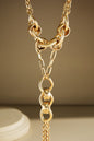 Gold organic Y shaped necklace image 0