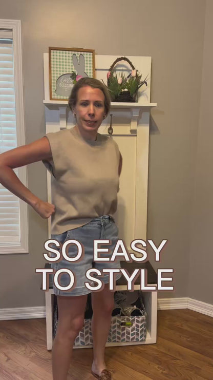 Zenana Round Neck Viscose Sweater Vest
