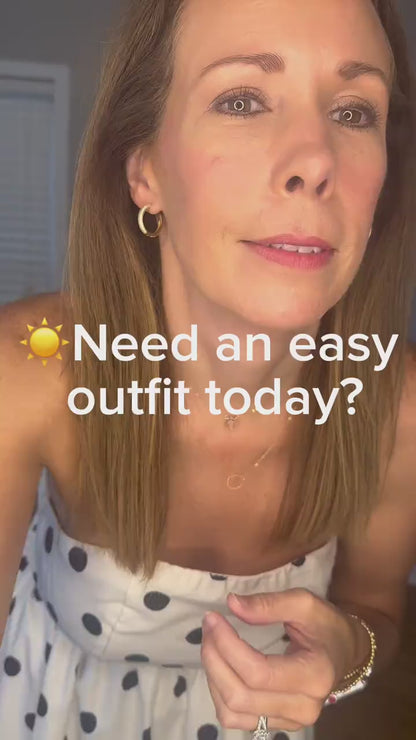 Polka Dot Strapless Midi Dress