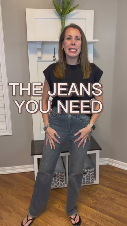 Judy Blue High Waist Bootcut Double Button Frayed Hem Jeans