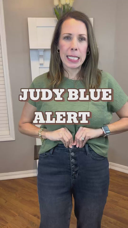 Judy Blue Full Size Button Fly Hem Destroy Straight Jeans